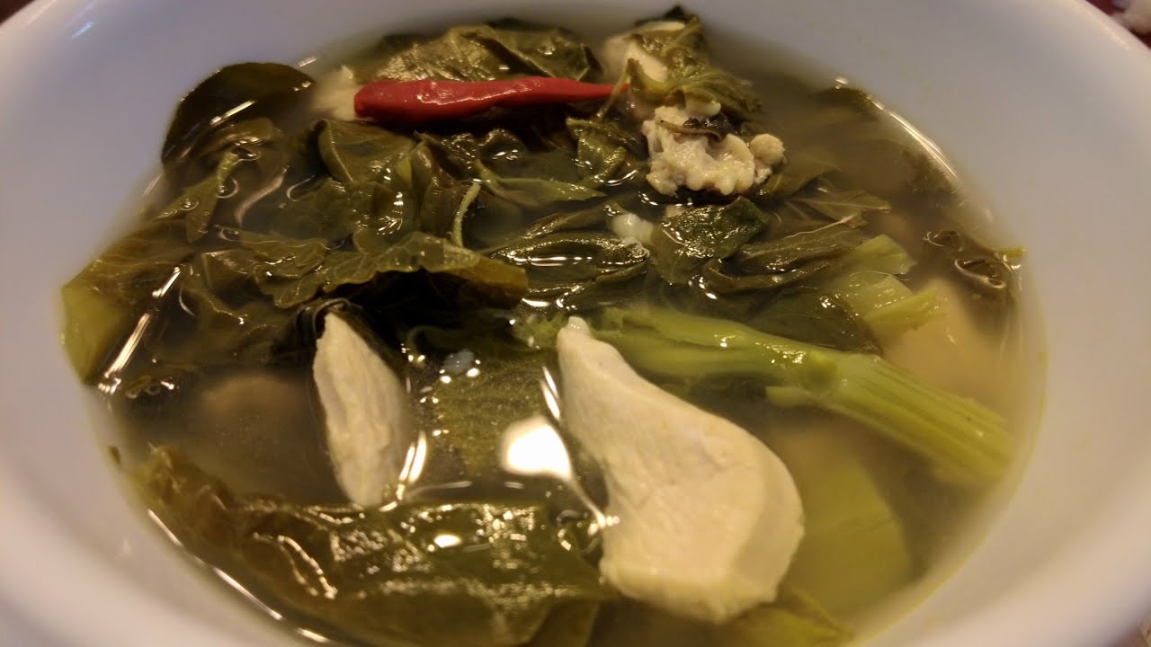 Khmer Food -  How To Cook Delicious Chicken Sour Soup Somlaw Machu Srae Chicken With Mustard Greens