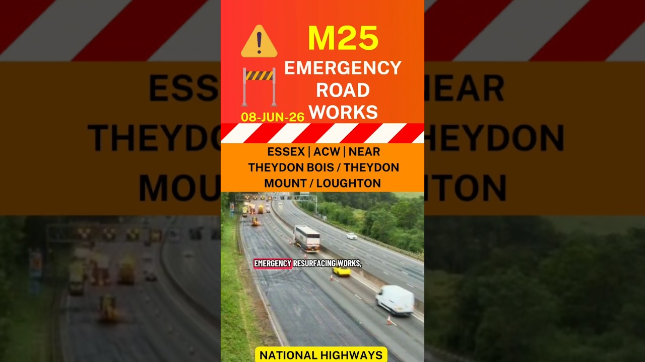 🚨 M25 EMERGENCY RESURFACING WORKS 🚧 | ACW | ESSEX #ukroads #alert #traffic #delays #repairs #fix