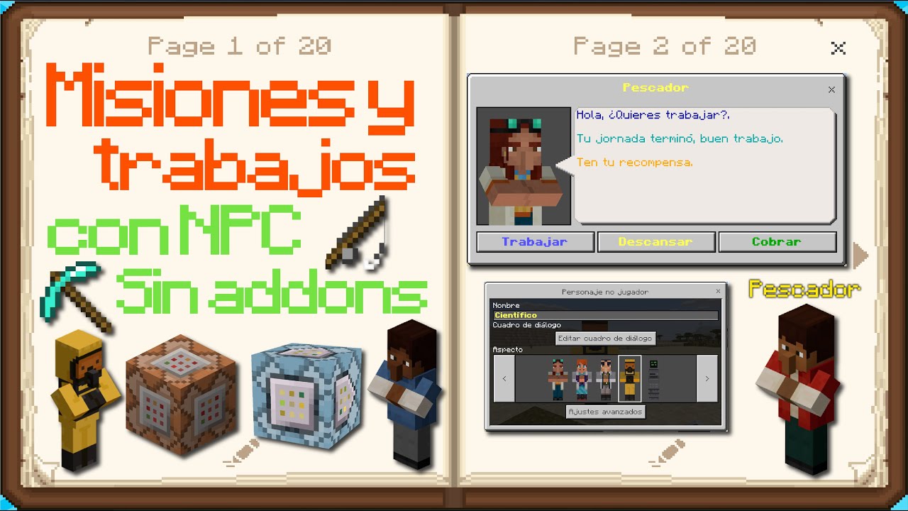 🐼 ¿Cómo HACER MISIONES y TRABAJOS para REALM con los NUEVOS NPC? | Minecraft PE | Bedrock | 1.16 😱