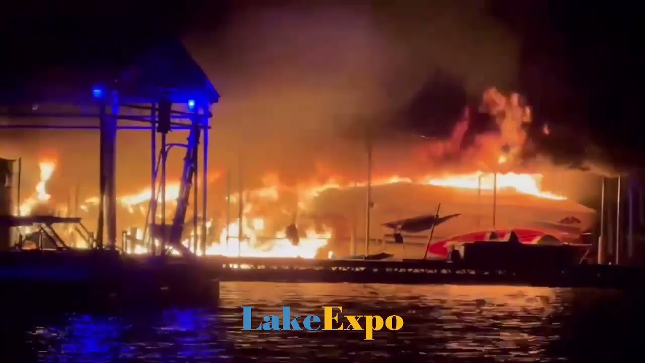 MASSIVE Dock Fire Destroys Boat, Dock On Lake Of The Ozarks