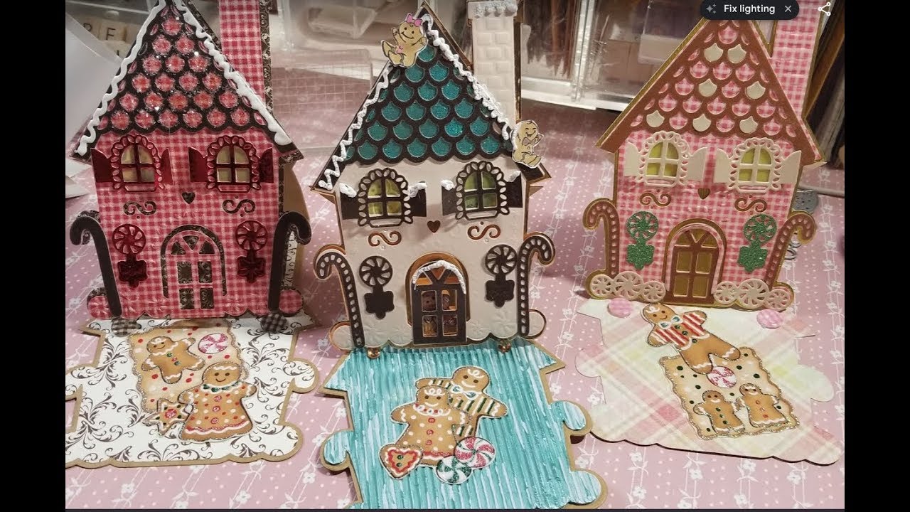 Anna Griffin Gingerbread House Easel Card Tutorial-LOVE IT!!!! Die Date Day video.