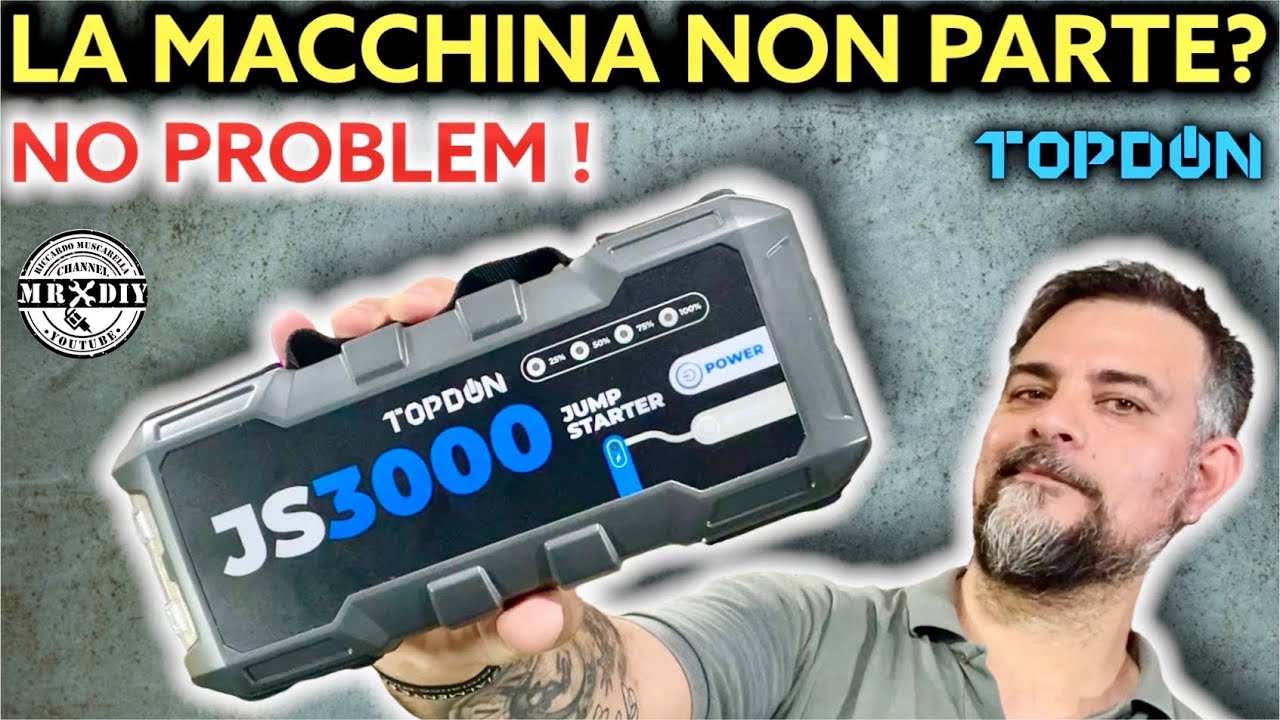 Batteria scarica? La macchina non si accende? Avviatore di emergenza. Jump starter TOPDON JS3000