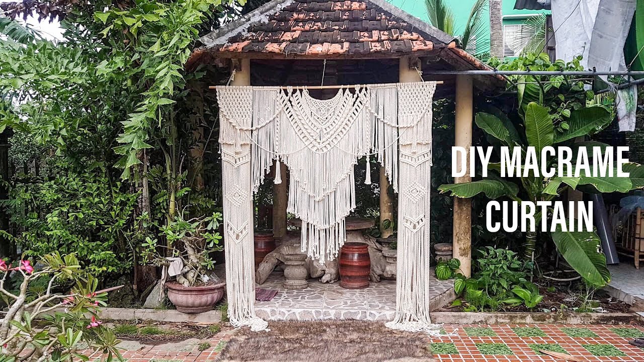 How to make Macrame Wedding Arch, Macrame Backdrop, Macrame Curtain #2 by TNARTNCRAFTS