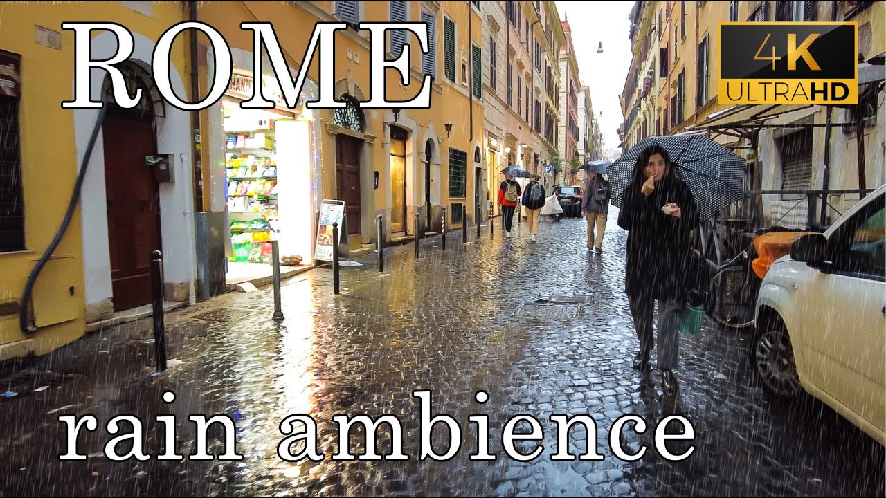 Rome | late afternoon rain ambience [4K]