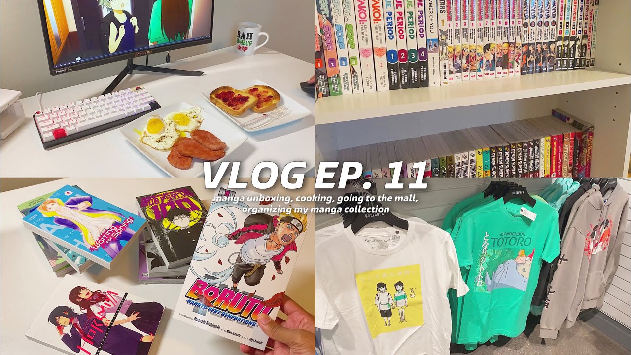 🛒🍥 vlog ep. 11 : manga unboxing, cooking, going to the mall, organizing my manga collection !
