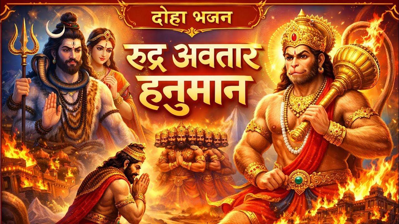 रुद्र अवतार हनुमान 🔥 | जब शिवजी ने रावण को बताया हनुमान का रहस्य | Hanuman Rudra Avatar Bhajan  