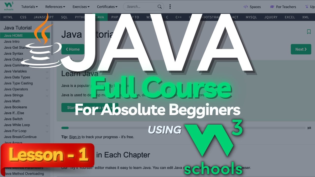 Полный курс Java для начинающих от W3Schools: Урок 1 | Учебное пособие по Java от W3Schools | Вве...