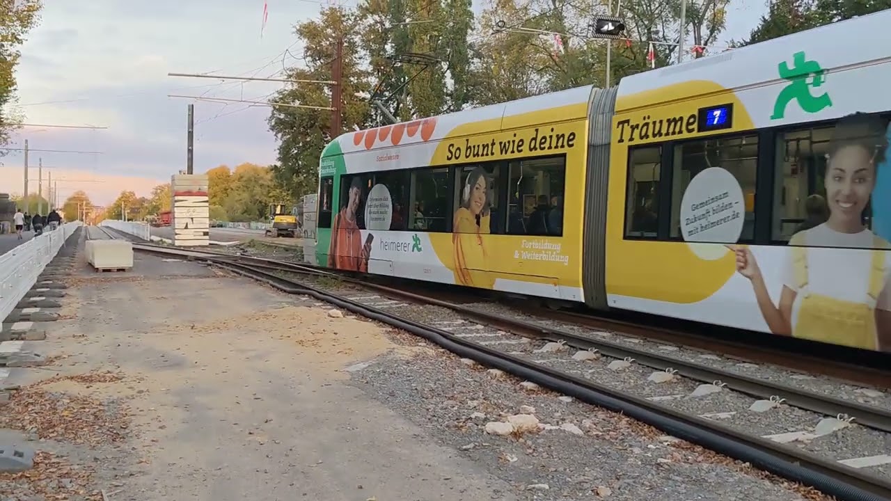 Straßenbahnen / Trams in Leipzig – Bauarbeiten an der Zeppelinbrücke, Oktober 2024