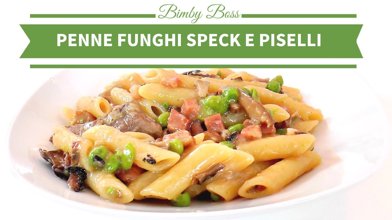 Penne ai Funghi, Speck e Piselli (Pasta Risottata) | Bimby TM6 -TM5 -TM31 | Thermomix