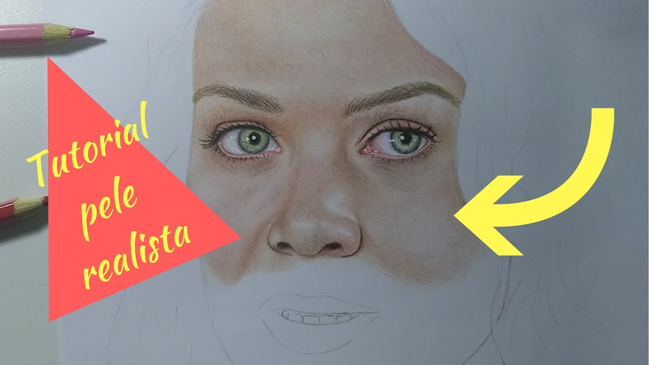 Como pintar pele realista com lapis de cor #Tutorial