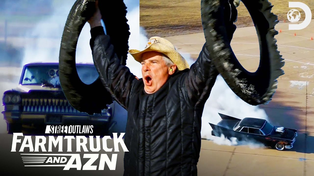 Breaking the Longest Burnout World Record | Street Outlaws: Farmtruck and AZN