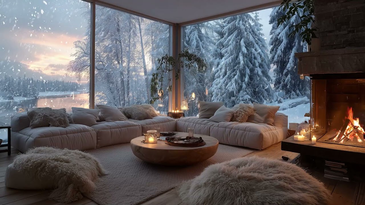 Cozy Winter White Piano | Calm Lounge Sounds for Study, Stress Relief & Sleep