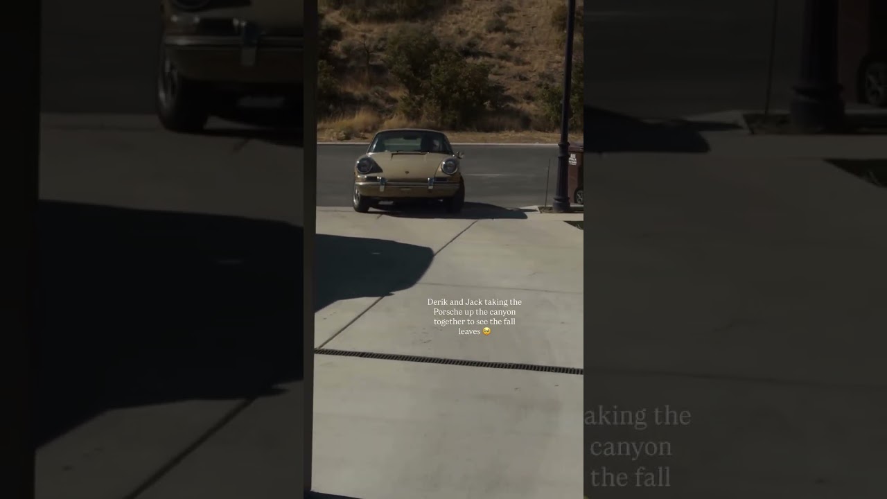 Derik and Jack taking the Porsche up the canyon
