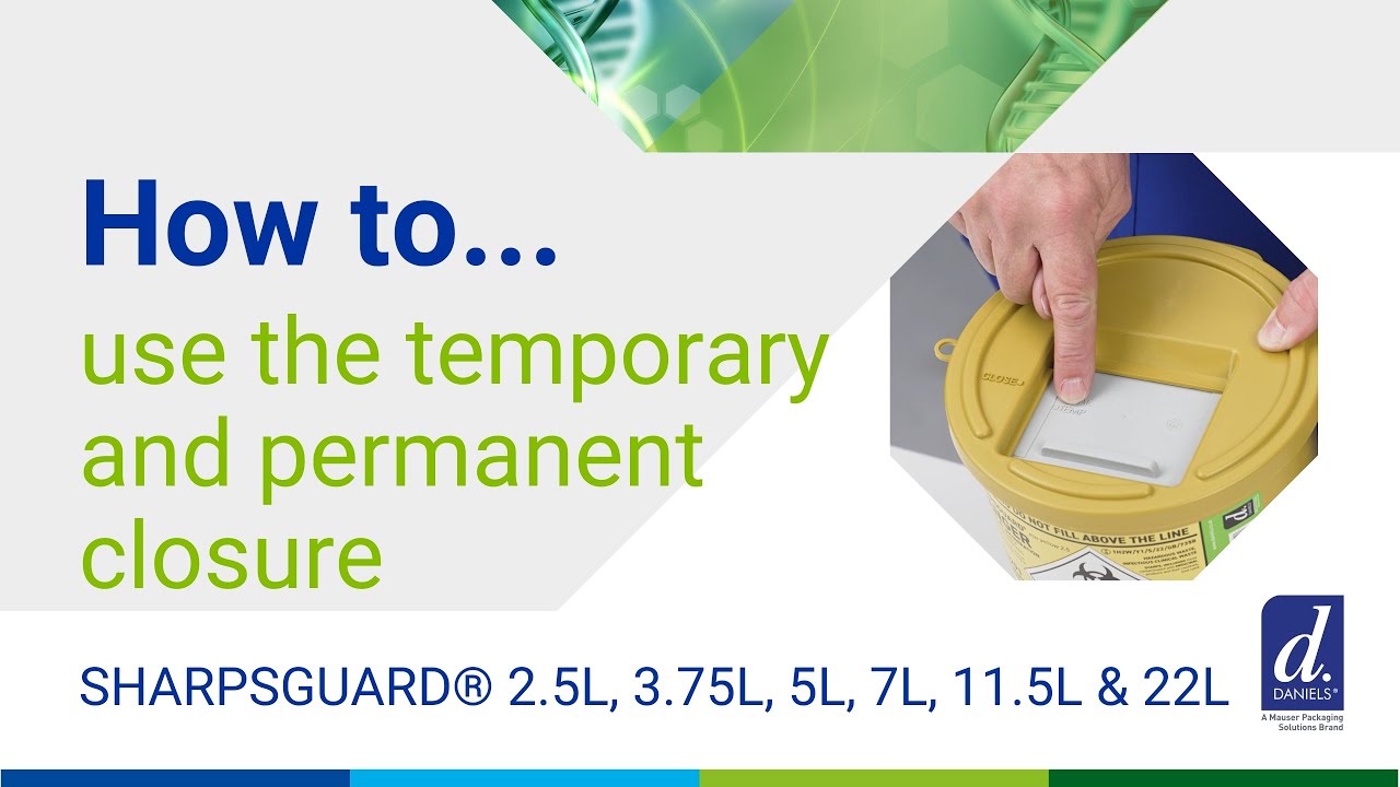 How to use the temporary and permanent closure on the round SHARPSGUARD® containers