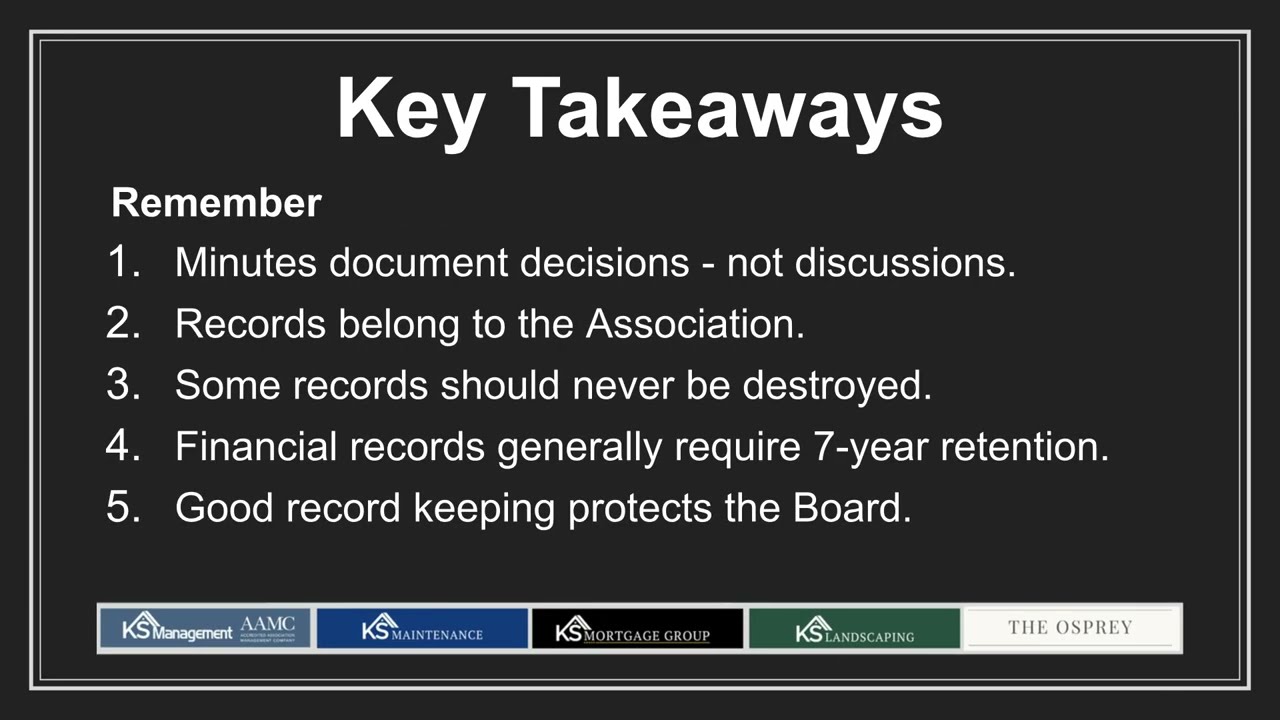 HOA Board Meeting Procedures | Condo Association Meeting Minutes Training Presented by KS