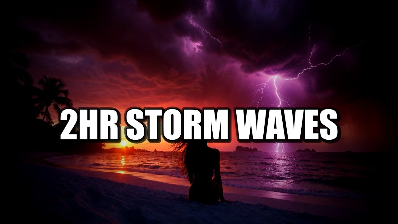 2 Hour Storm Beach Ambient | Deep Focus & Study Music with Ocean Waves