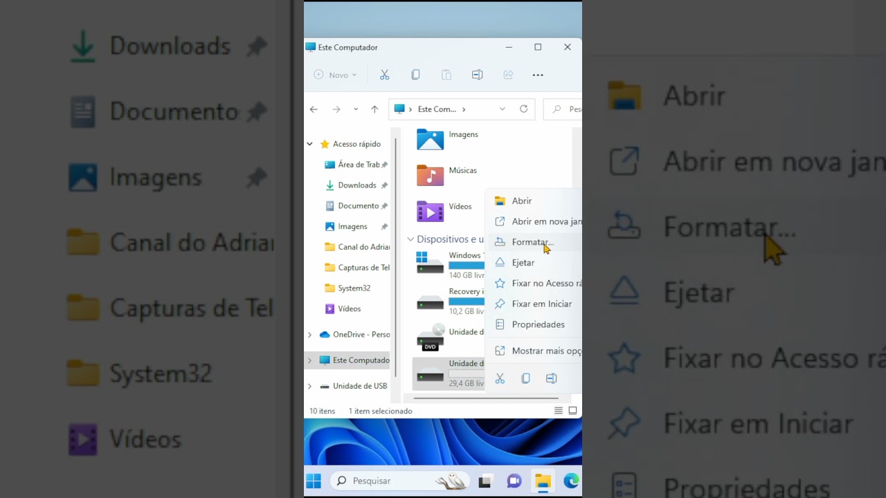Formatar o PENDRIVE do forma simples e f&aacute;cil #pendrive #formatar
