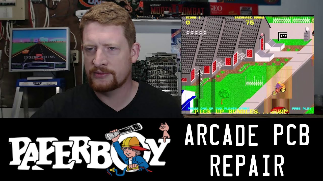 Ремонт печатной платы игрового автомата Paperboy — линии через спрайты!