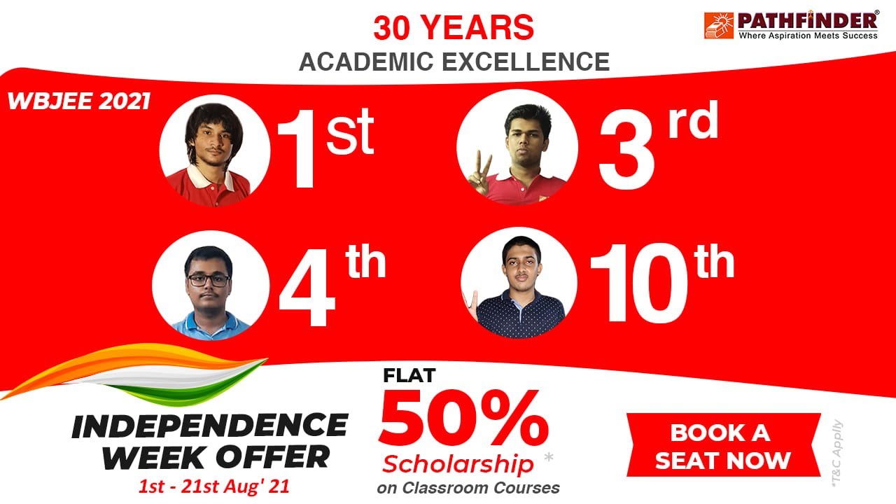 Toppers of WBJEE-2021| Best JEE Main/JEE Advanced, NEET Coaching Centre. Avail Flat 50% Scholarship