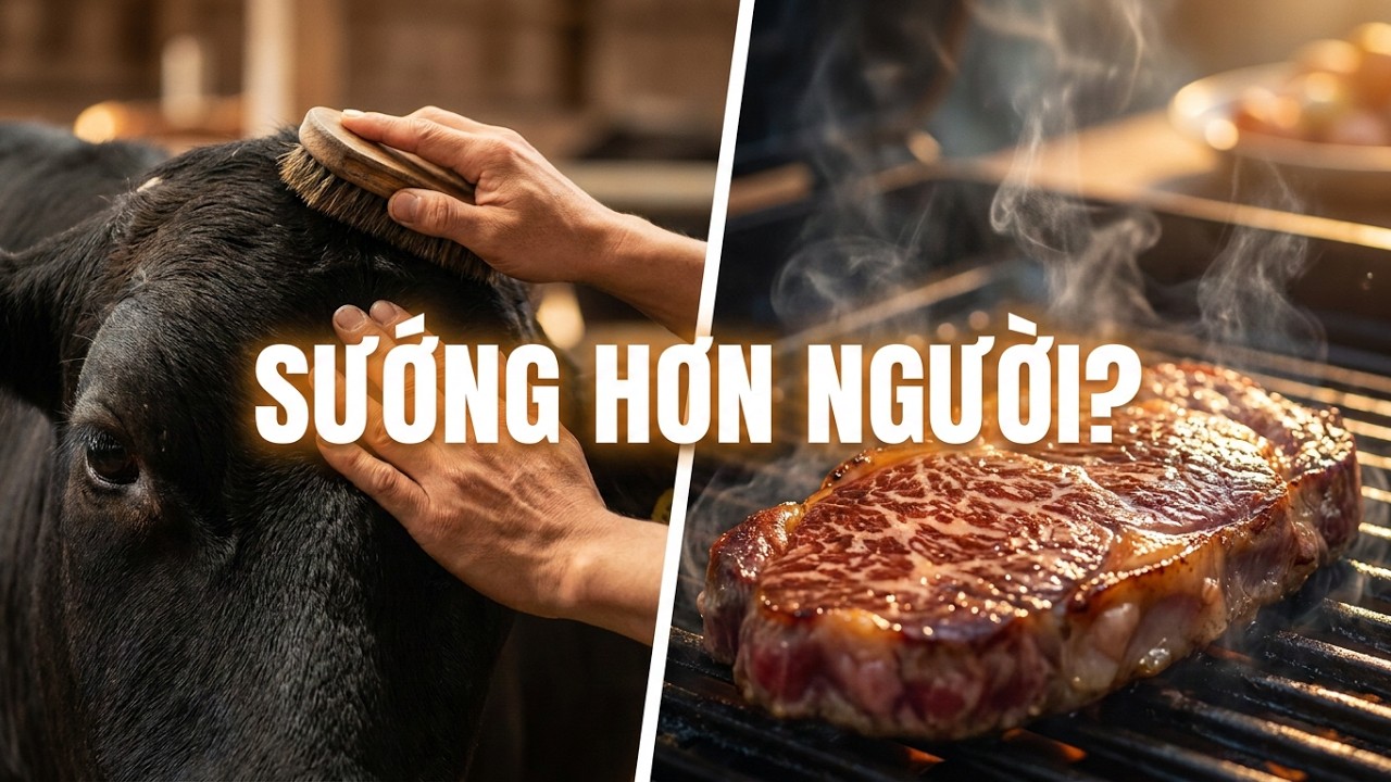Tại sao thịt bò Nhật giá 25 triệu? Quy trình chăm sóc khó tin!