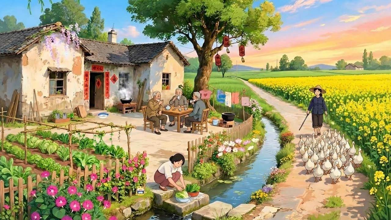 My Day in Countryside: Raising Ducks, Caring Poultry + Harvesting Fresh Eggs - Ghibli Vibe Video