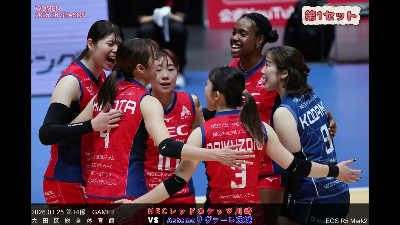 #necレッドロケッツ川崎 #asutemoリヴァーレ茨城 #大田区総合体育館#2階スタンド最前列から