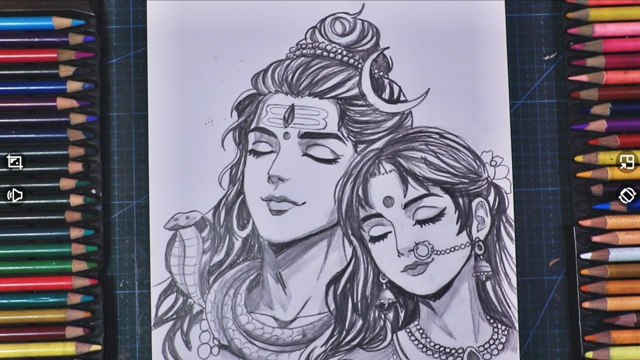 How To Draw Lord Shiva with Parvati Maa in Anime style  || Anime Drawing Step By Step