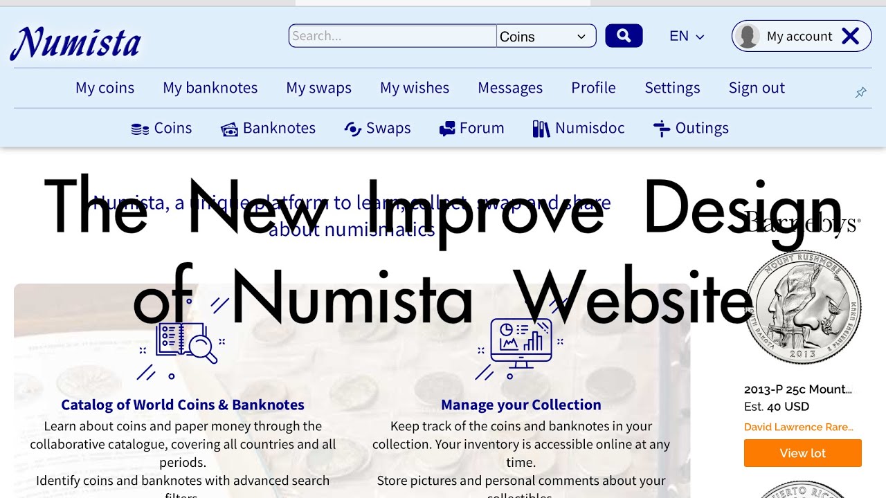 The New Improve Design of Numista Website
