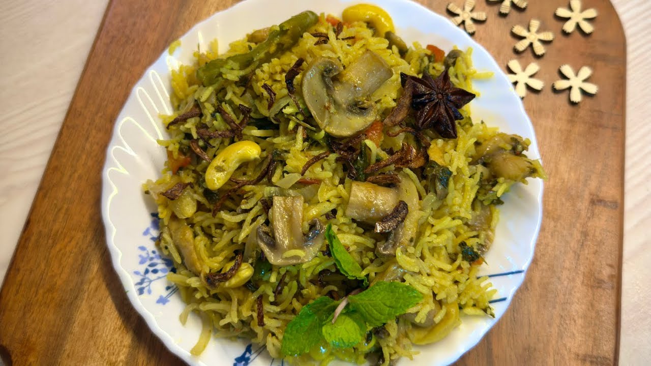 Mushroom 🍄‍🟫 Rice Recipe 