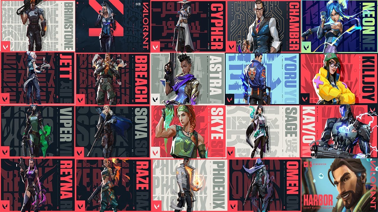 ALL VALORANT AGENTS IN ORDER OF RELEASE (Brimstone - Harbor)