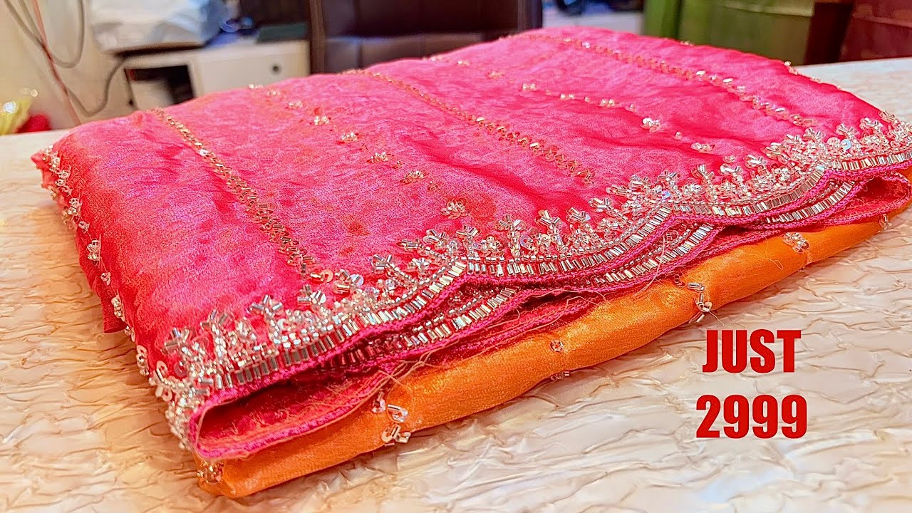 ✨ AMAZING Dual Shade Beads Work Sarees Now ₹2999? ✨