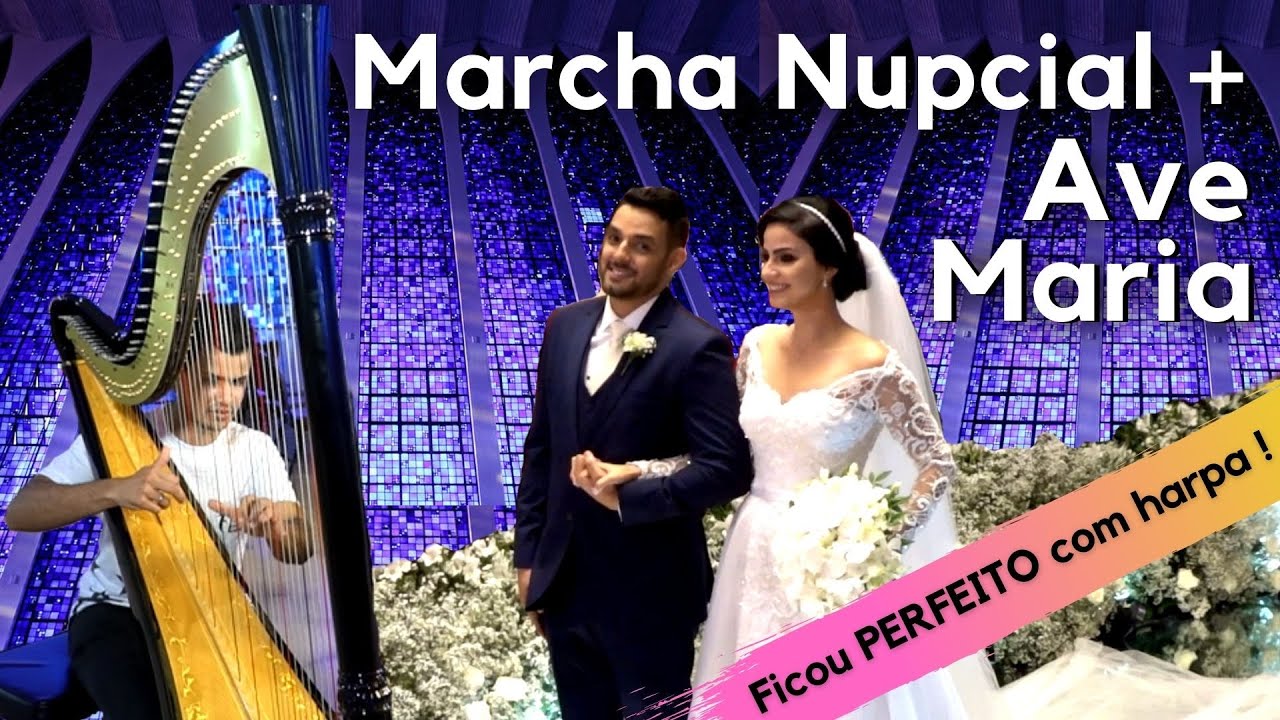 Marcha Nupcial + Ave Maria com Harpa e Violino  l  deslumbrante  l  Sanglard Produções