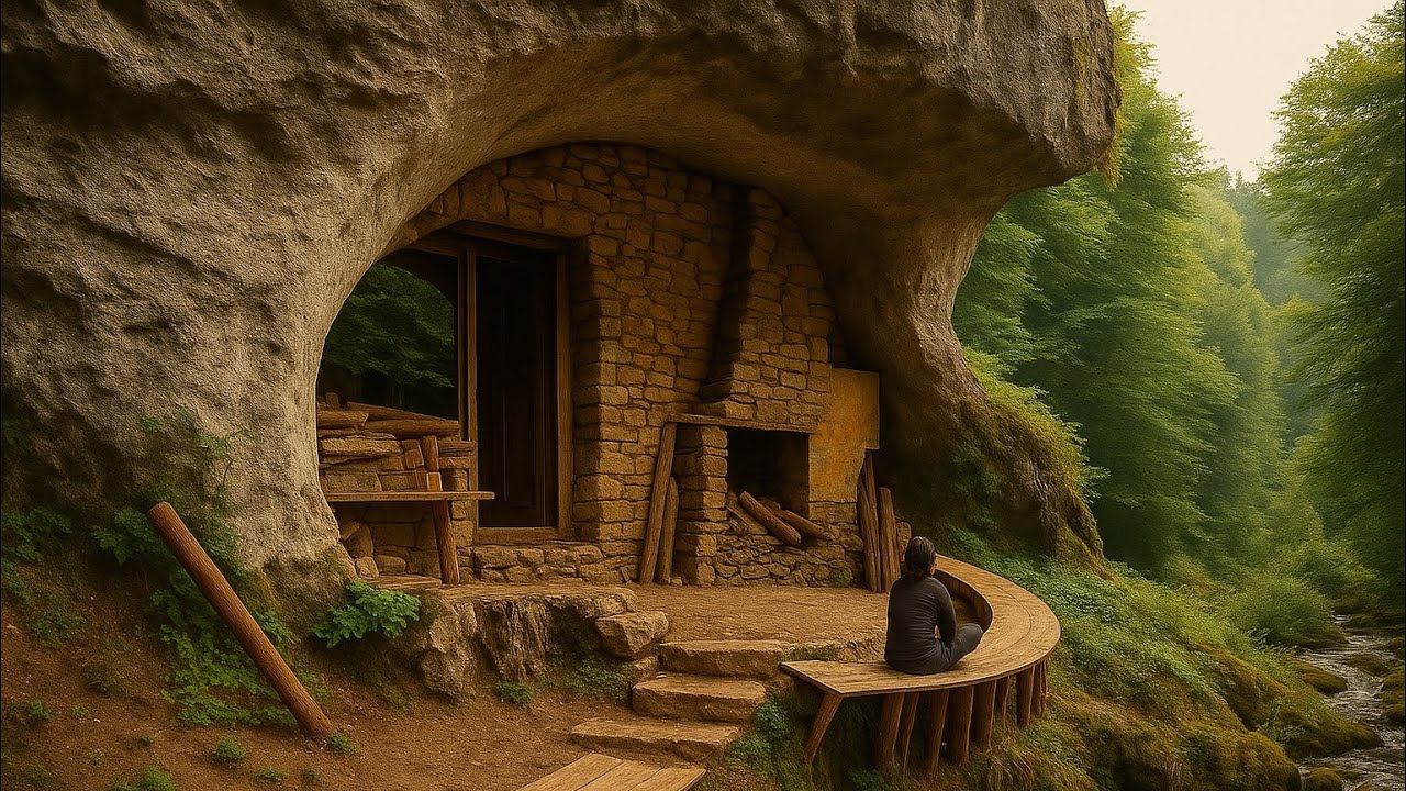 The man spent 50 days building the cave house.