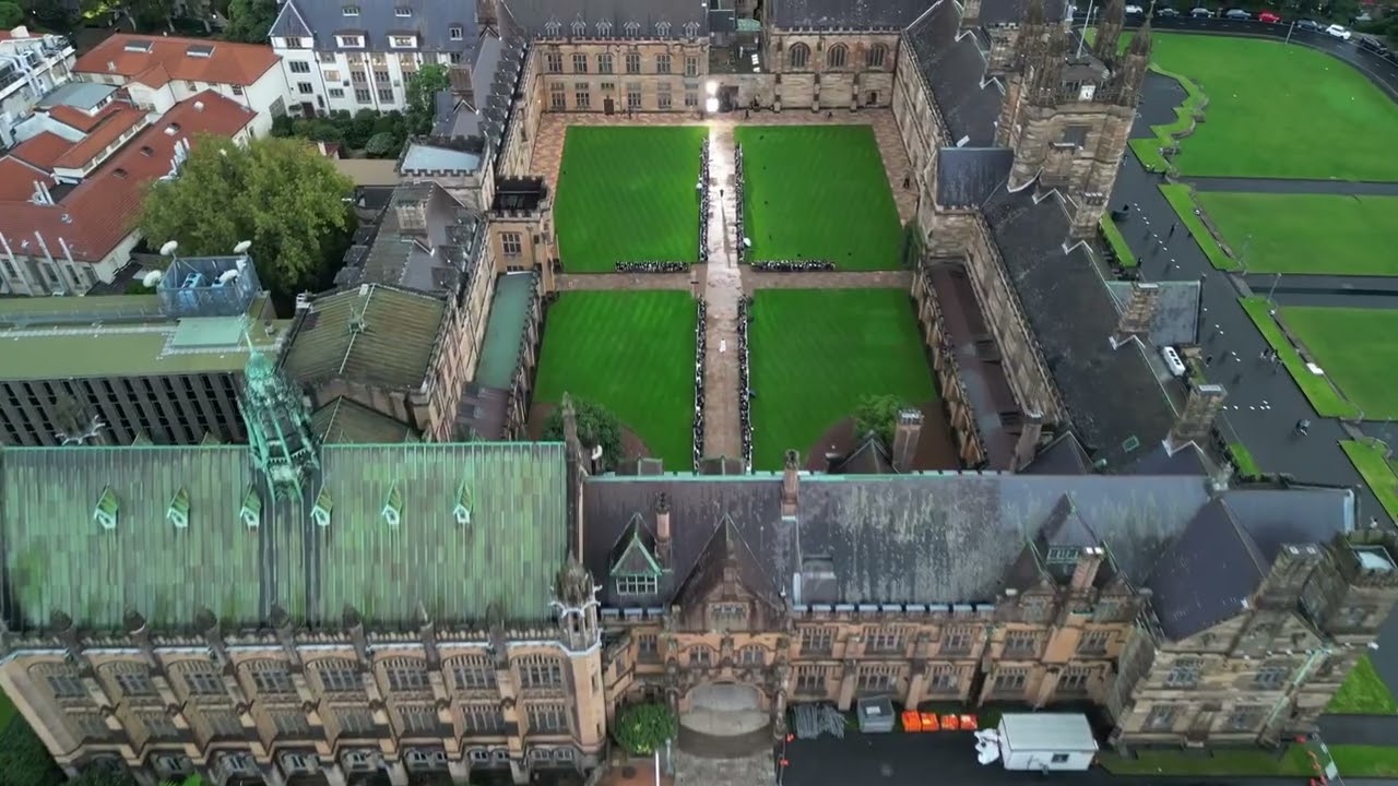 Sydney University Quadrangle Fashion Show by drone