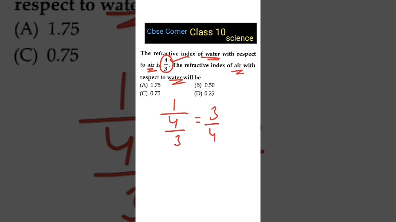 #science #numericals #scienceclass10th #class10science #refractiveindex #cbsecorner#class10 #physics