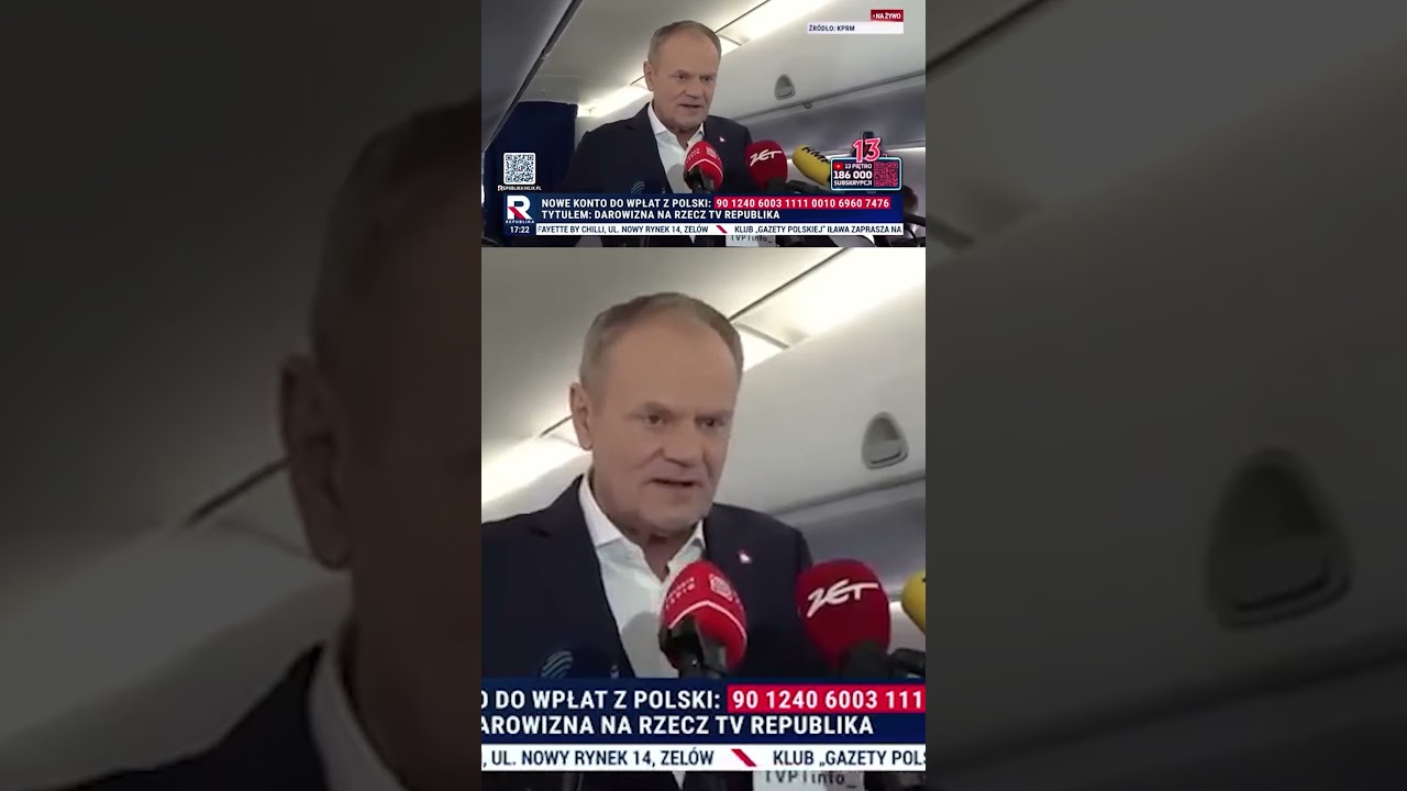 Donald Tusk i konferencja w samolocie z Brukseli