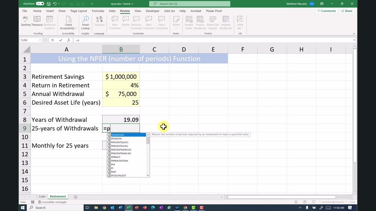 Calculate How Much You Can Spend in Retirement with Excel: A Step-by-Step Guide