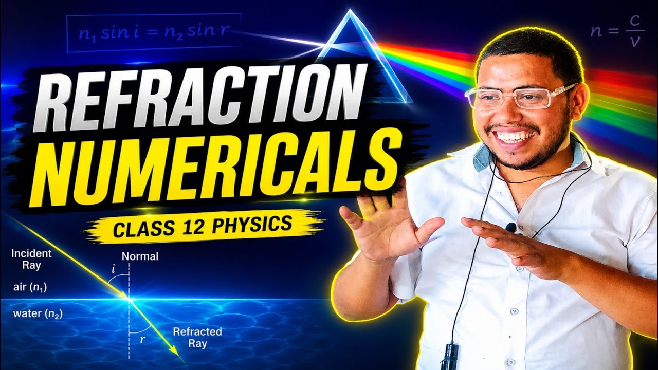 प्रकाश के अपवर्तन।।Refrection of light।। Numerical questions।।Bihar board class 12thphysics भाग :- 3