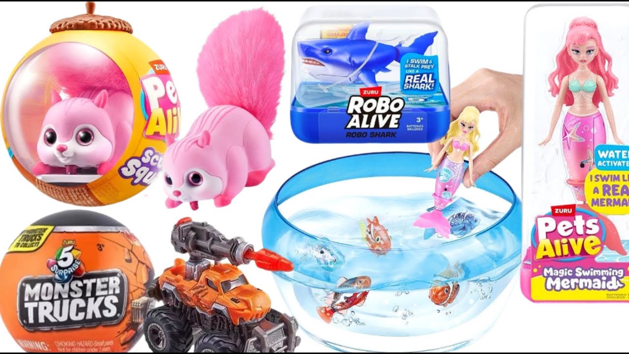 SURPRISE TOYS HAUL! 🐿️ New Pets Alive Scruff Squad & Monster Trucks Unboxing!