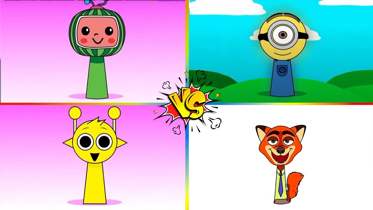 My Sprunki OC: Cocomelon 🆚 Minion 🆚 Sprunki 🆚 Nick Wilde 🆚 Coffin Dance Cover