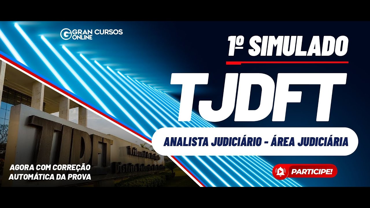 Simulado Premiado TJDFT - 1&deg; Simulado P&oacute;s-Edital - Analista Judici&aacute;rio : Corre&ccedil;&atilde;o ao vivo