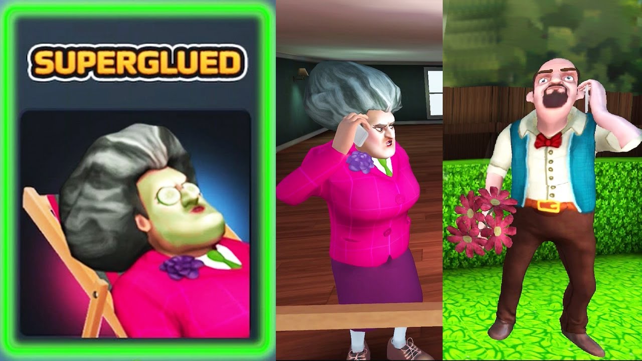 Scary Teacher 3D | miss T SUPERGLUED mask - Gameplay Walkthrough (iOS Android)