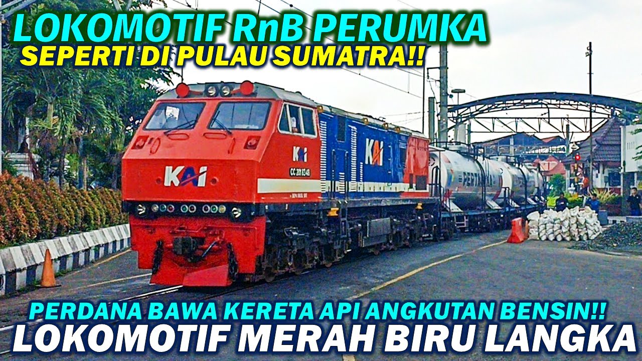 MIRIP DI SUMATRA!! Lokomotif CC201 83 48 SDT RnB (129R) Kereta Api Gerbong Aneh Madiun Jogja Terbaru