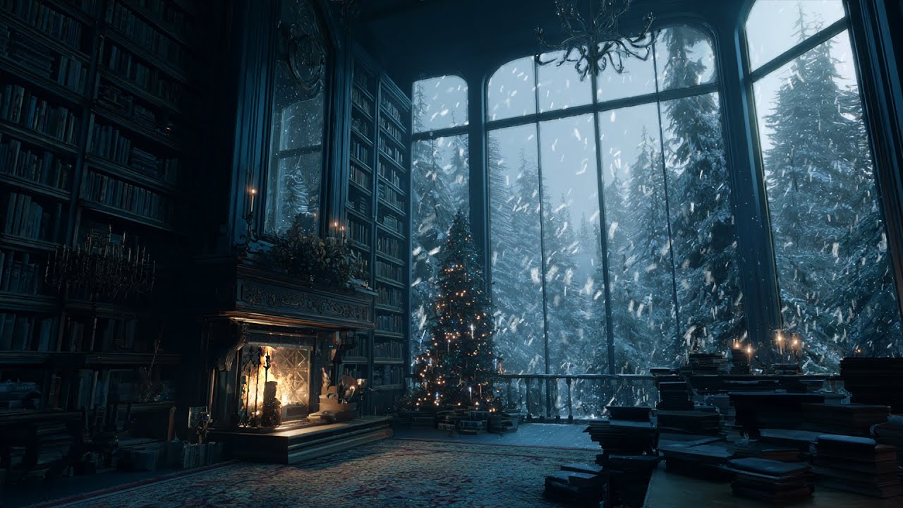 Snowfall Calm & Fireplace Warmth ❄️🔥 Winter Ambience for Sleep and Mental Clarity