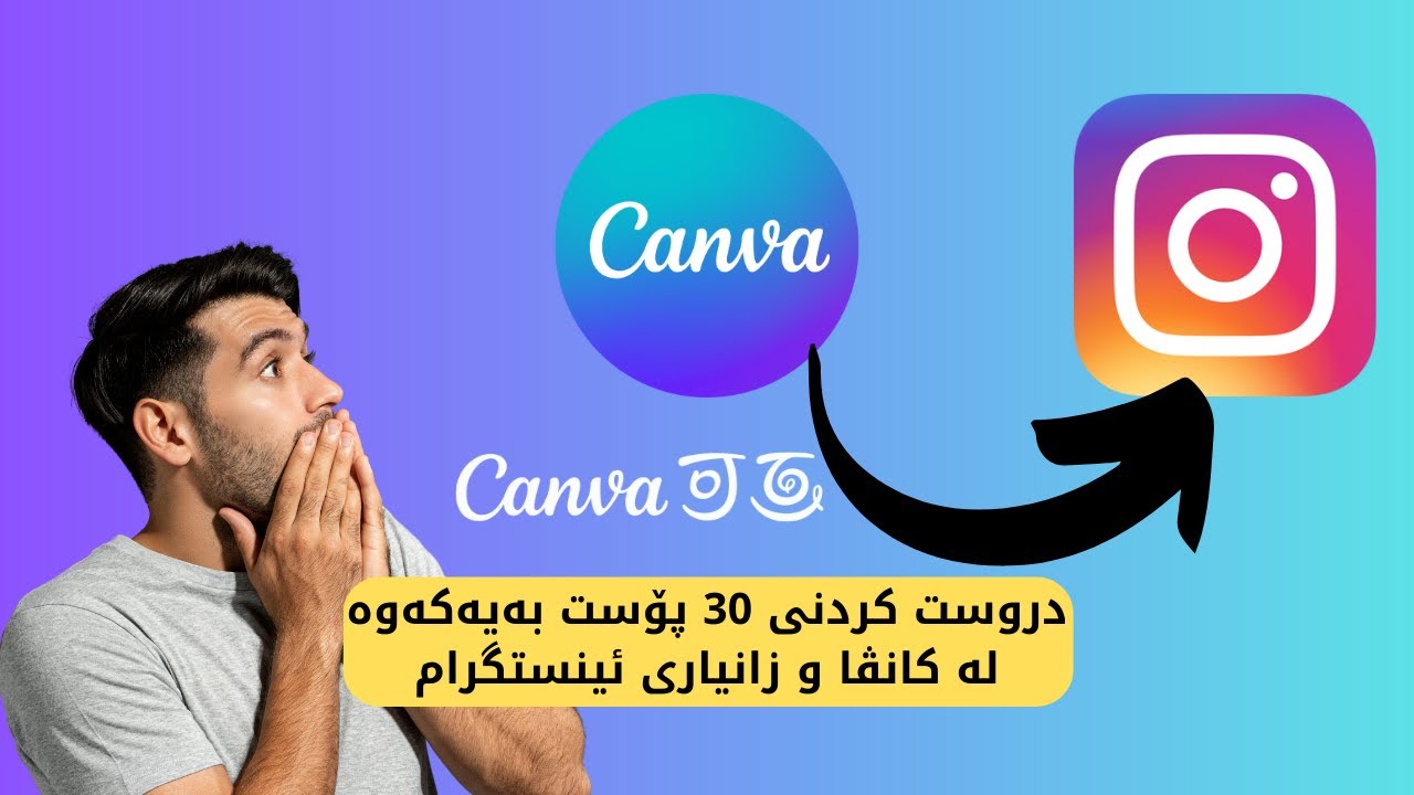 دروست کردنی 30 پۆست بەیەکەوە لە کانڤا و زانیاری ئینستگرام