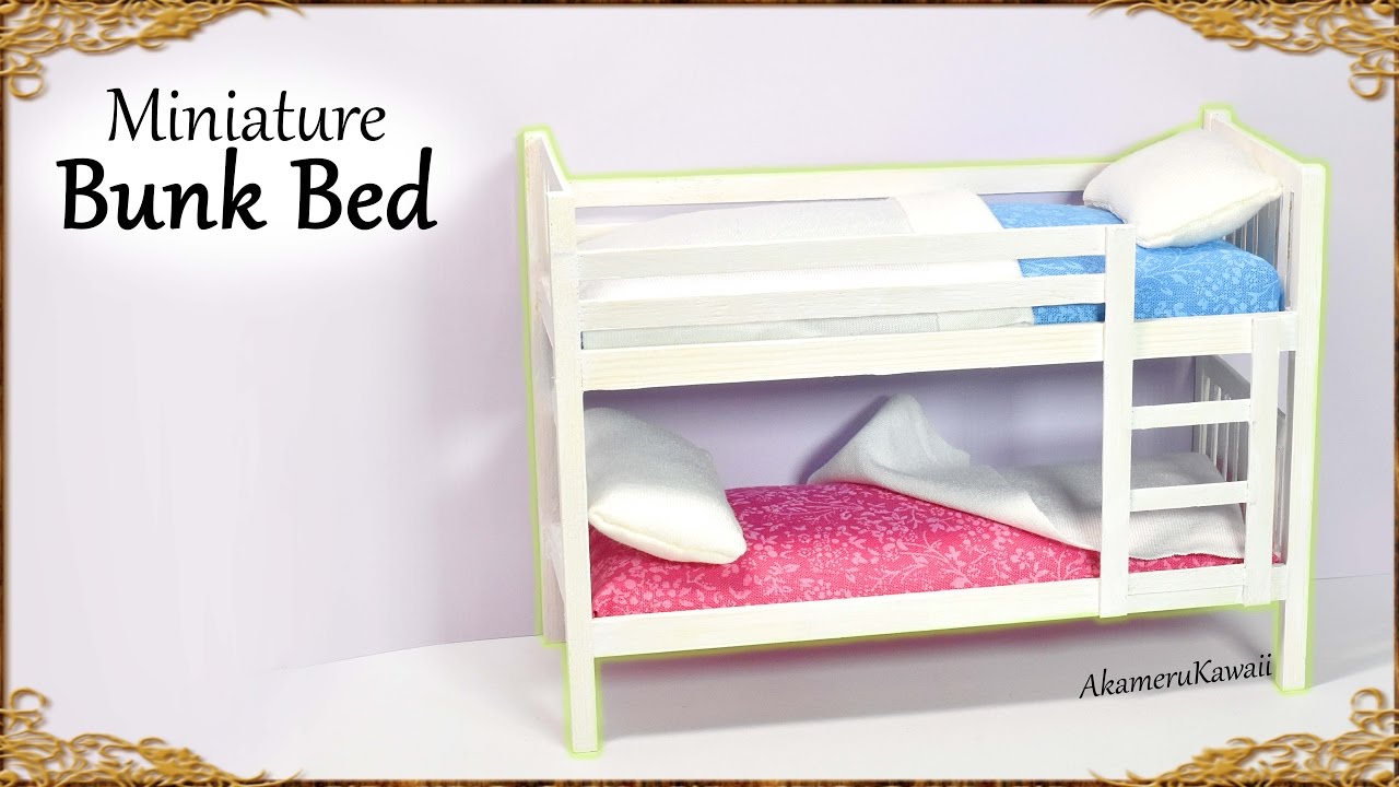 Cute Miniature Bunk Bed; Doll Tutorial
