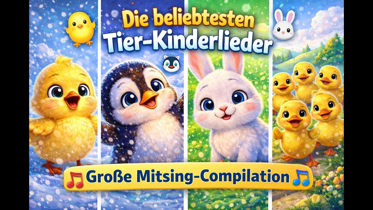 Die beliebtesten Tier-Kinderlieder 🐥🐧🐰🦆 | Große Mitsing-Compilation