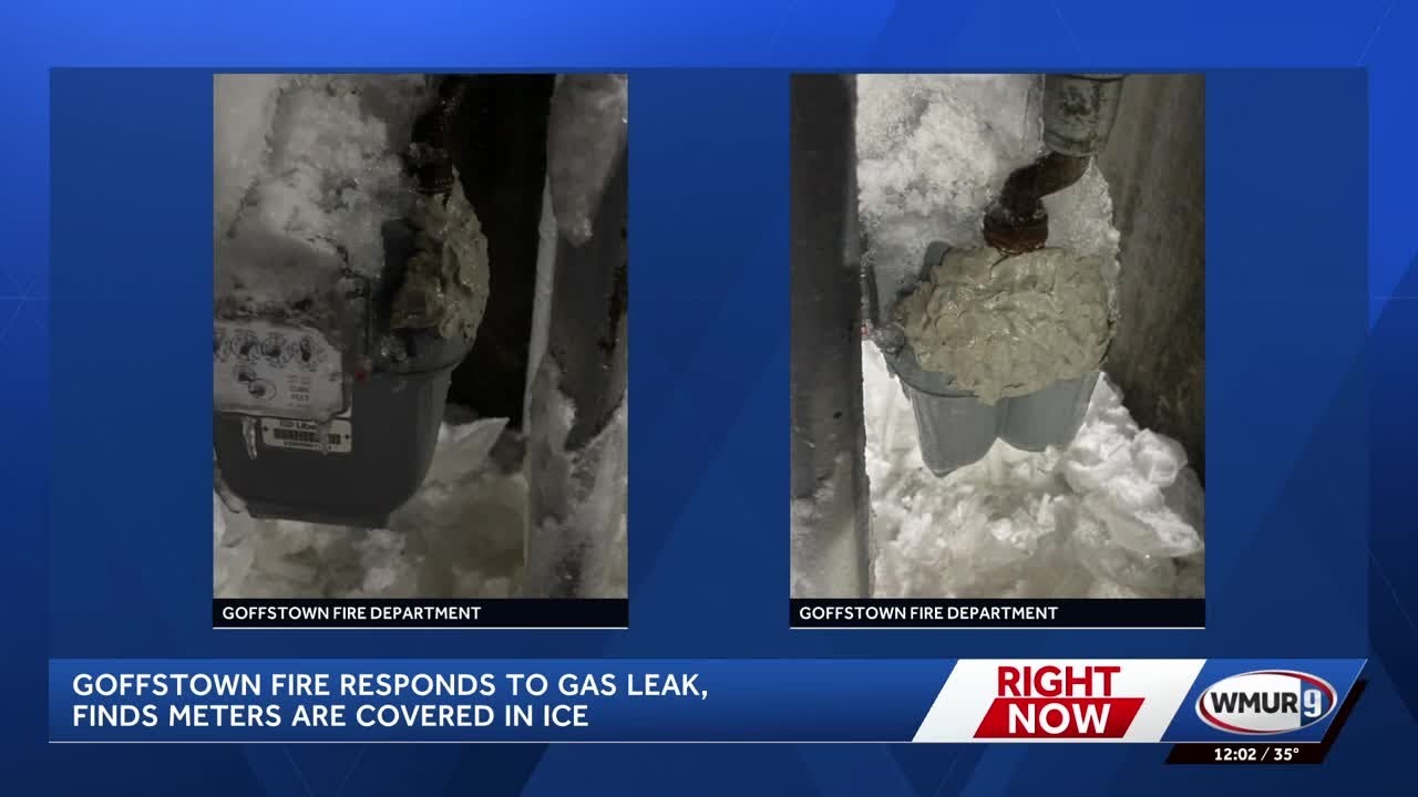 Goffstown firefighters respond to gas leak, find meters covered in ice