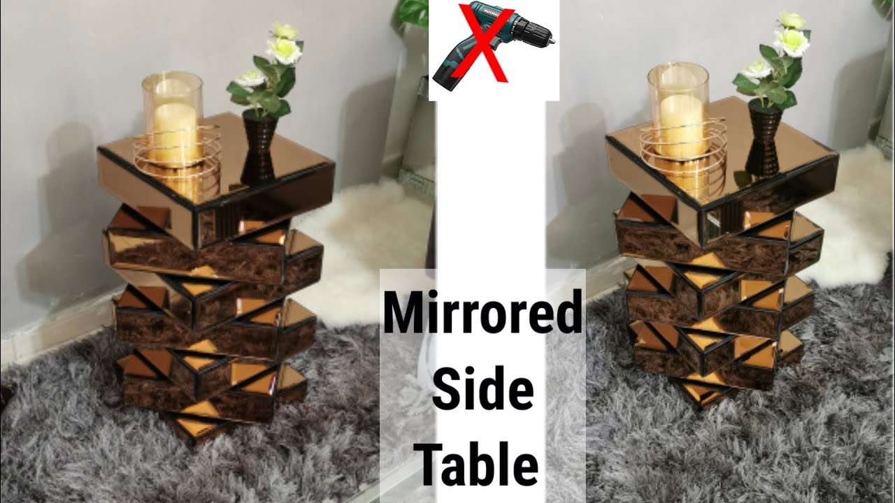 ZGALLERIE Inspired DIY// Modern MIRRORED SIDE TABLE