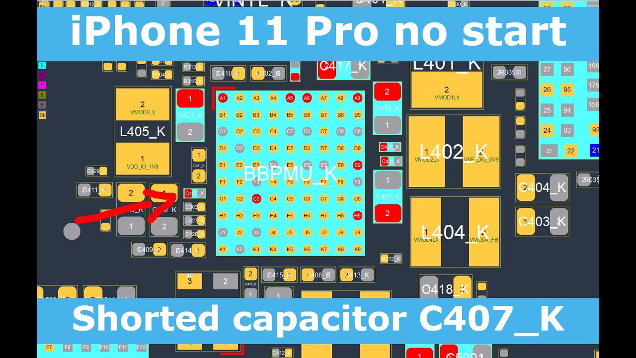 iPhone 11 Pro No start, Not charging, Shorted capacitor - Advanced Motherboard Repair